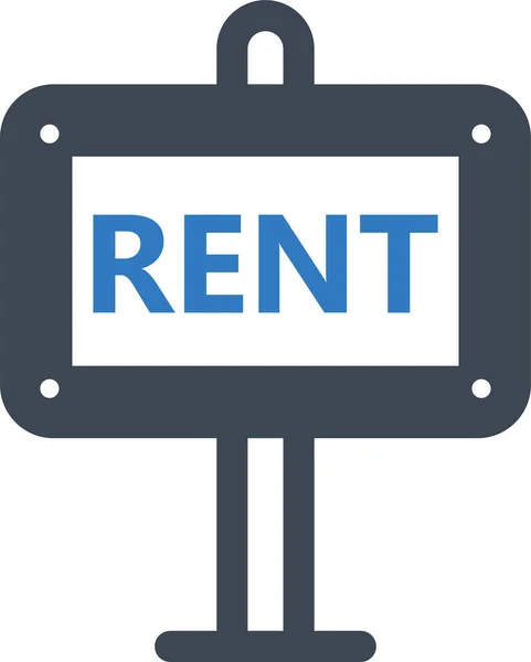 Rent Sign Solid Icon Solid Style — Stock Vector