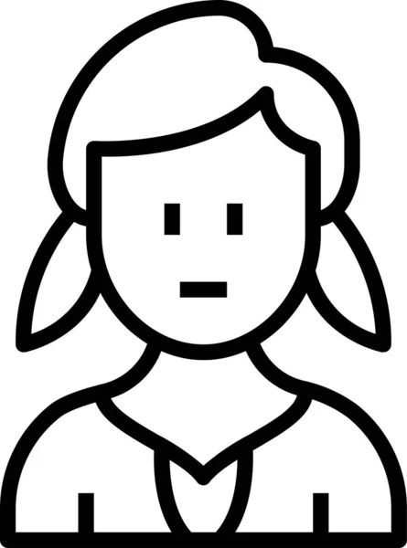 Avatar Mujer Icono Estilo Del Esquema — Vector de stock