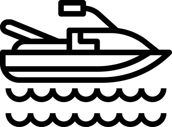 Ikona Skutera Wodnego Stylu Zarysu — Wektor stockowy