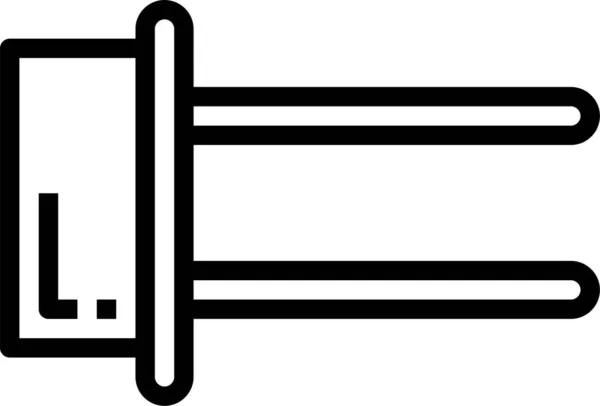 Komponenten Computerkristall Symbol Umrissstil — Stockvektor