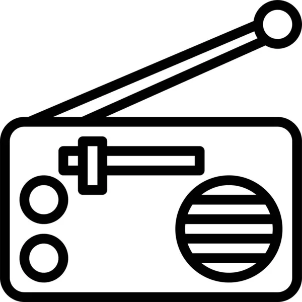 Cassette Cassettes Icono Las Comunicaciones Estilo Esquema — Vector de stock