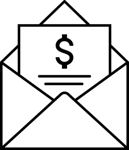 Mail Boríték Ikon Vázlatos Stílusban — Stock Vector
