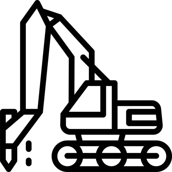 Drilling Machine Heavy Icon — Vetor de Stock