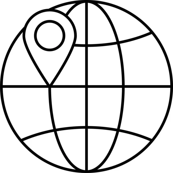 Ubicación Mundial Icono Global — Archivo Imágenes Vectoriales