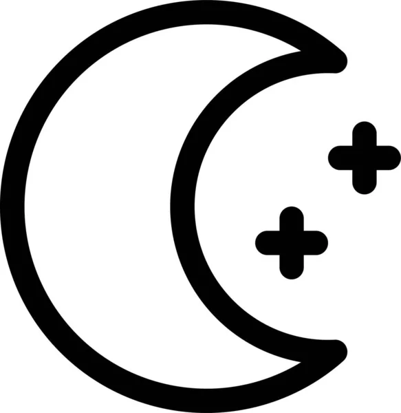 天気カテゴリーの夜の月のアイコン — ストックベクタ