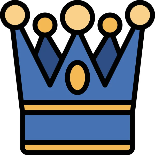 Crown King Monarchy Icon Filled Outline Style — Stock Vector