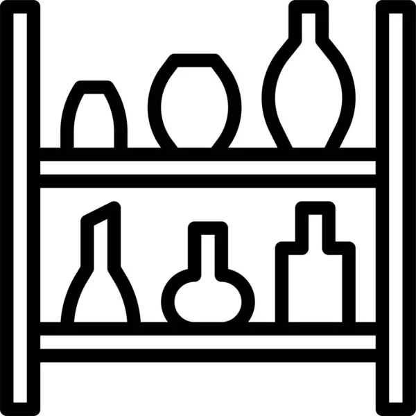 Pottery Ceramics Rack Icon — Stock Vector