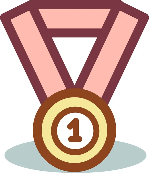 Иконка Награждения Первой Медали Стиле Заполненного Контура — стоковый вектор