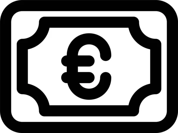 Cash Euro Money Icon Outline Style — Stock Vector