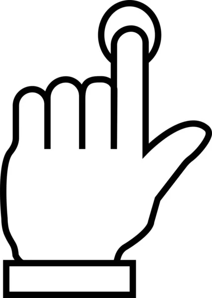 Κλικ Εικονίδιο Σημείο Δάχτυλο Στυλ Περίγραμμα — Διανυσματικό Αρχείο