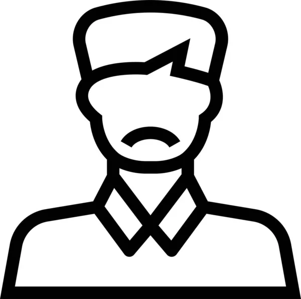 Avatar Jongen Mannelijk Pictogram Omtrek Stijl — Stockvector