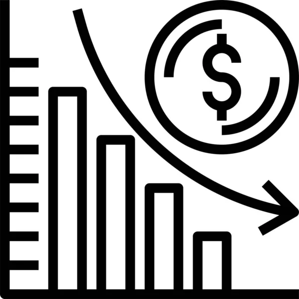 Factuur Business Dollar Pictogram Grote Lijnen Stijl — Stockvector