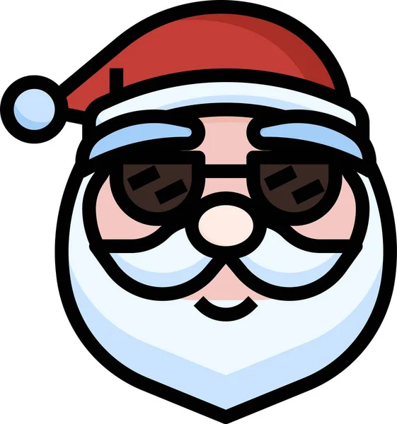 Santa Cool Εικονίδιο Emoji Στην Κατηγορία Χριστούγεννα — Διανυσματικό Αρχείο