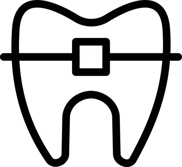 Zubní Dentalorthodontictreatment Ikona Obrysovém Stylu — Stockový vektor