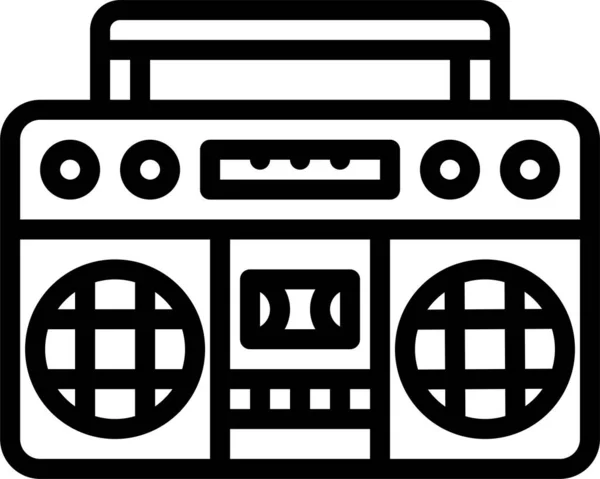 Radio Rétro Icône Musique — Image vectorielle
