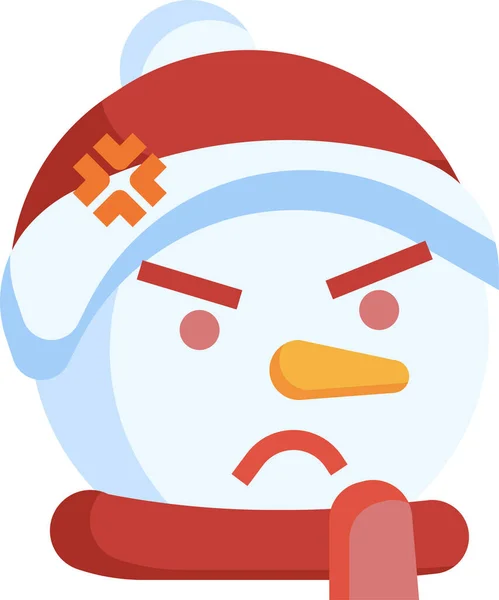 Snowman Angry Snow Icon Christmas Category — Stock Vector