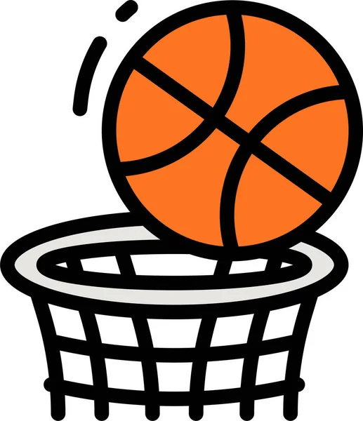 Μπάσκετ Μπάλα Εικονίδιο Του Αθλητισμού Γεμάτο Περίγραμμα Στυλ — Διανυσματικό Αρχείο