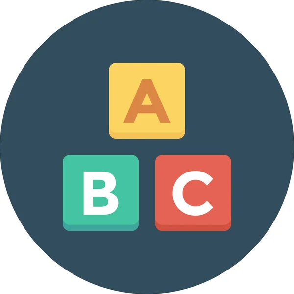 Abc Abc Bloqueia Ícone Alfabeto Estilo Plano — Vetor de Stock