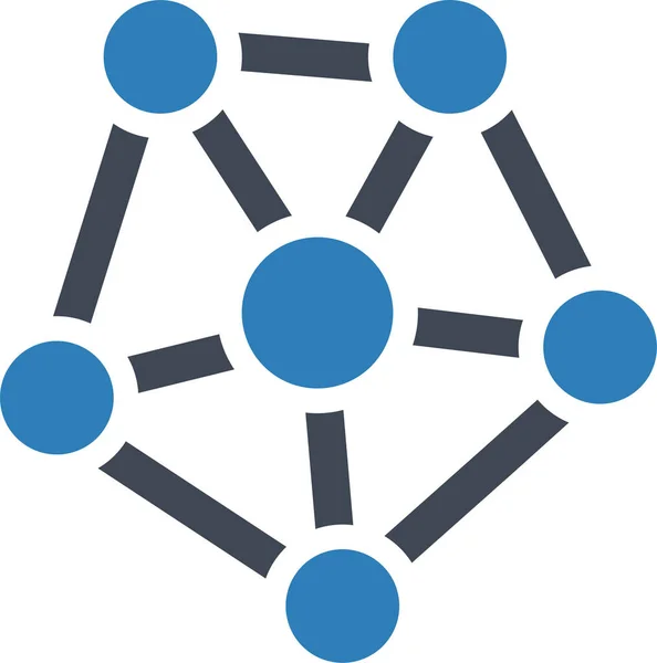 Verbindungen Netzwerkstruktur Symbol Solidem Stil — Stockvektor
