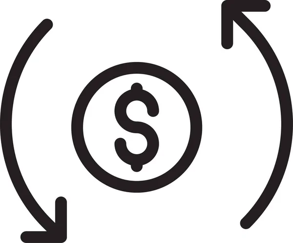 Иконка Валютного Доллара Стиле Абриджа — стоковый вектор