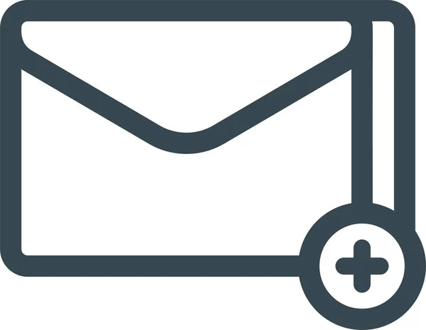 Adicionar Compor Ícone Mail Estilo Esboço — Vetor de Stock