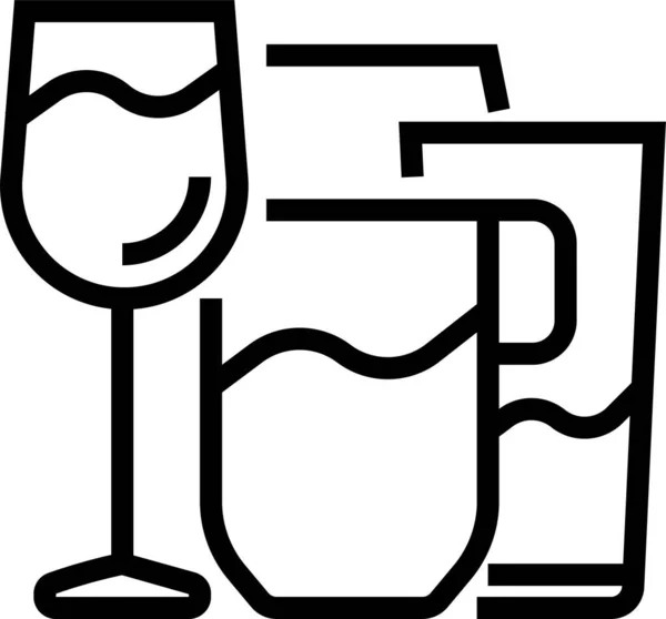 Drank Drank Glas Pictogram Omtrek Stijl — Stockvector