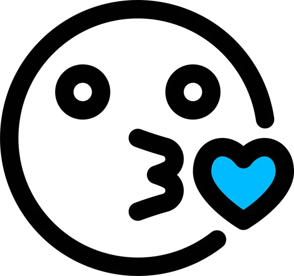 Özet Biçiminde Emoji Emoticon Öpücük Simgesi — Stok Vektör