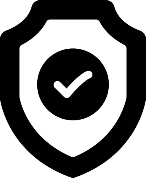 Done Protect Protected Icon Solid Style — Vetor de Stock