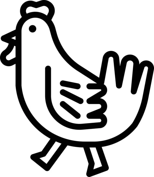Chicken Chick Farm Icon — Vettoriale Stock