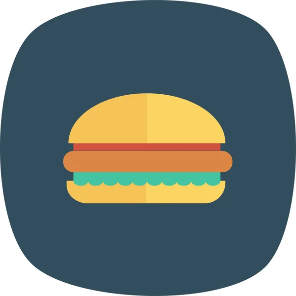 Hambúrguer Cheeseburger Ícone Cozido Estilo Plano —  Vetores de Stock