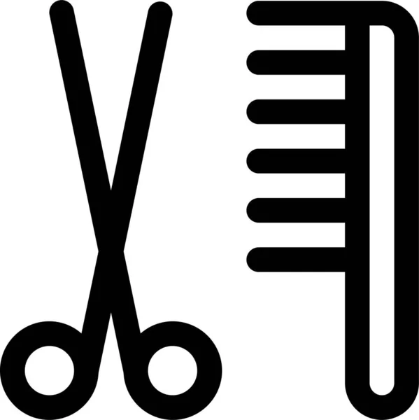 Comb Grooming Hair Icon Outline Style — Stock Vector
