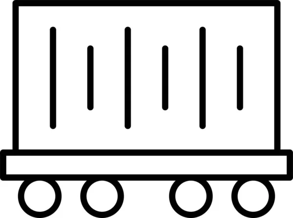 Minenwagen Symbol Umrissstil — Stockvektor