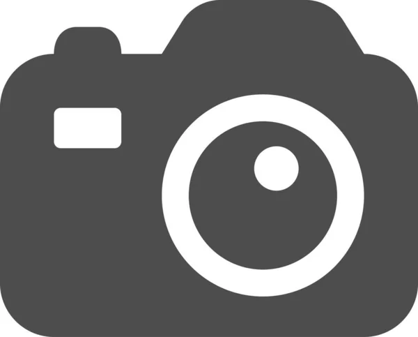 Icône Objectif Flash Appareil Photo Dans Style Solide — Image vectorielle