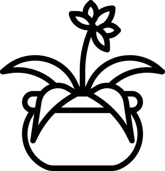 Urn Plant Bromeliad Icon — Stock Vector