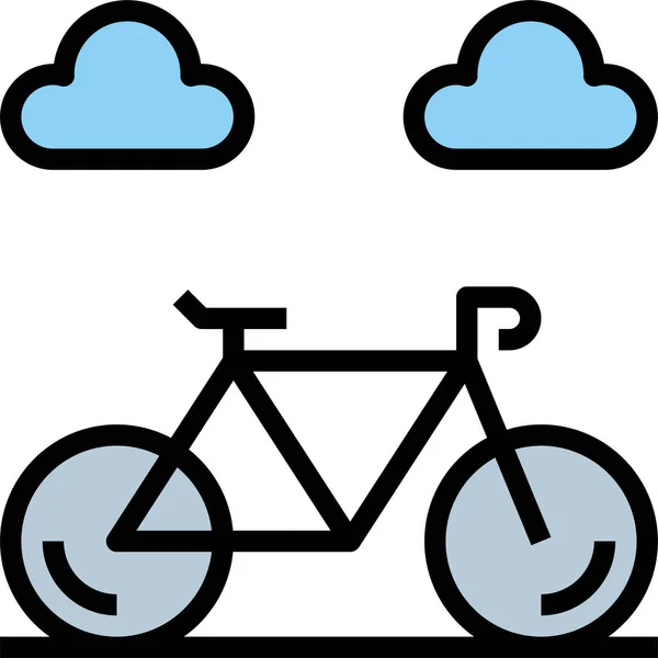 Bisiklet Bisiklet Bisiklet Ikonu Tam Ana Hatlı Biçimdedir — Stok Vektör