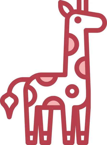 動物キリン王国のアイコンをフルアウトラインで表示 — ストックベクタ