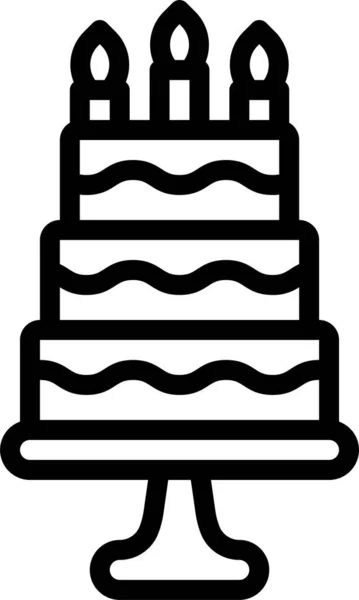 Икона Торта День Рождения — стоковый вектор