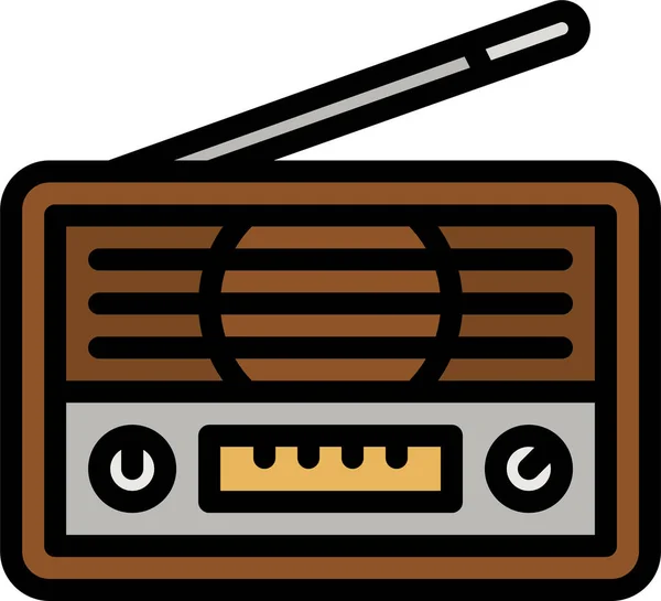 Radio Electronic News Icon Filled Outline Style — Vetor de Stock