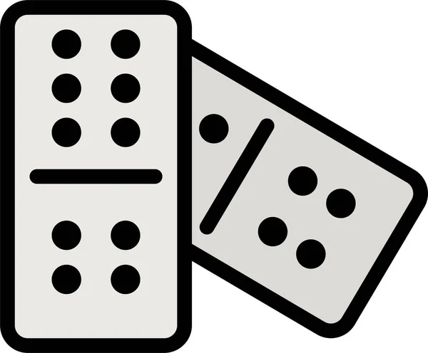 Domino Nombre Joueur Icône Dans Style Contour Rempli — Image vectorielle