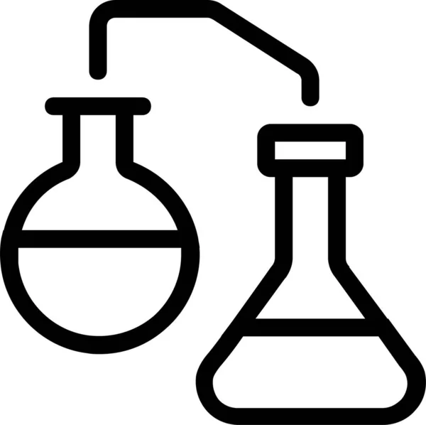 Ikona Výzkumu Laboratoře Chemie Stylu Osnovy — Stockový vektor