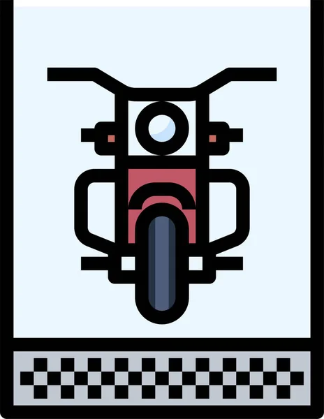 Bike Finish Line Icon Filled Outline Style — Stock Vector