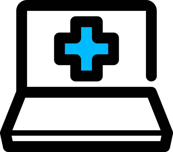 Health Medicine Online Icon Full Line Style — 스톡 벡터