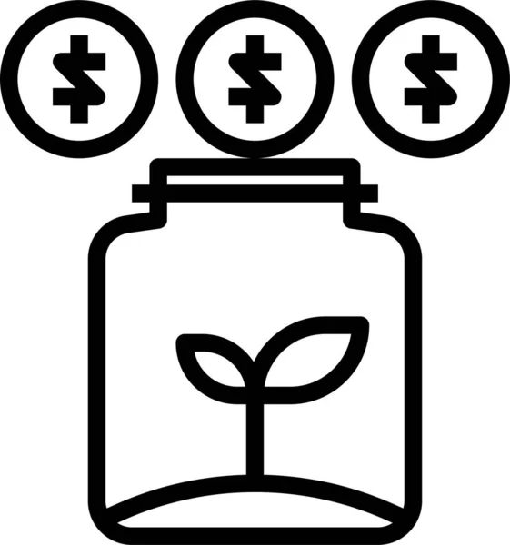 Icono Del Dólar Efectivo Categoría Gestión Empresarial — Vector de stock