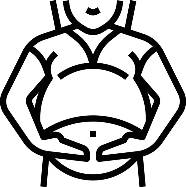 妊娠中の母親のアイコンをアウトラインスタイルで — ストックベクタ