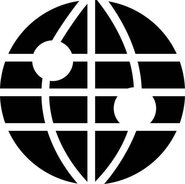Procházení Globální Ikony Země Pevném Stylu — Stockový vektor