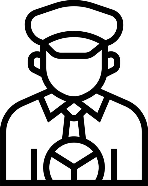 Avatar Taxichauffeur Pictogram Omtrek Stijl — Stockvector