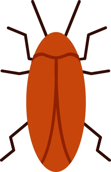 Käfer Schabe Insektensymbol Flachen Stil — Stockvektor