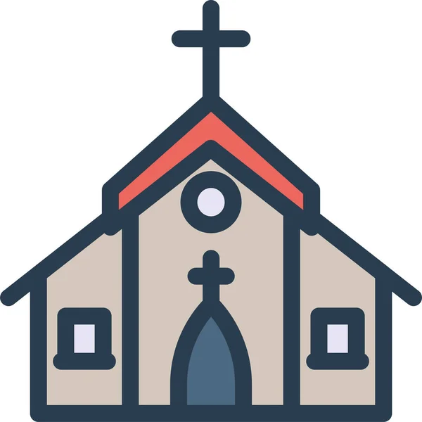 Errichtung Einer Katholischen Ikone Stil Voller Umrisse — Stockvektor