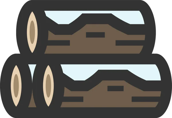 Brennholz Logging Symbol Ausgefülltem Umrissstil — Stockvektor