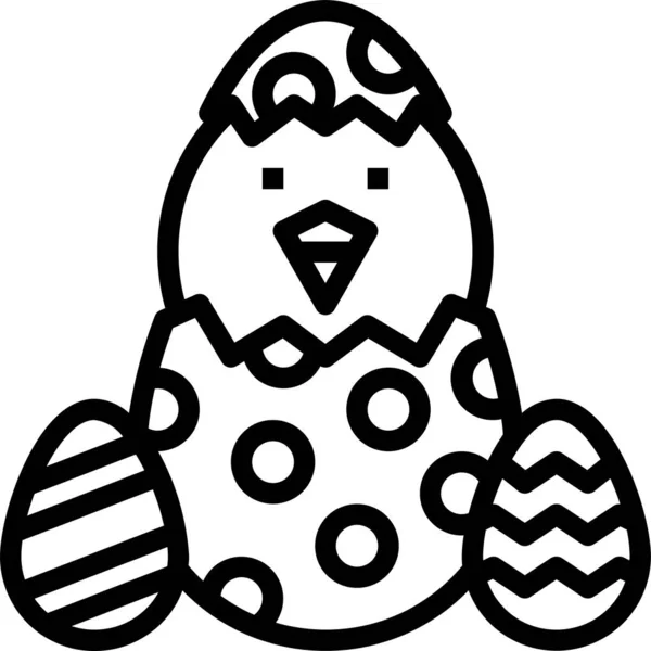 Икона Природы Цыплят Стиле Наброска — стоковый вектор
